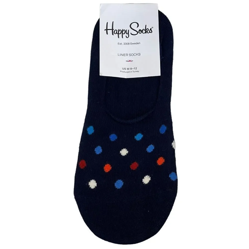 Happy Socks Navy liner Socks Dot pattern Happy Socks Unisex Combed Cotton